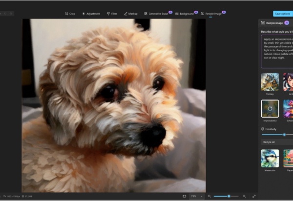一句话生成图像!微软Photos推出AI绘图与智能重塑功能